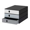 STYRO Schubladenbox styroval flow 14-8050.98 schwarz/grau 3 Schubladen