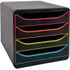 BIELLA Schubladenbox BIGBOX A4+ 31091402BIDU schwarz/Harlekin, 4 Schubl.