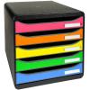 BIELLA Schubladenbox PLUS BIGBOX A4+ 30979802BIDU schwarz/Harlekin, 5 Schubl.