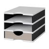 STYRO Ablagesystem Styrodoc 268-0103.9875S bk/grau,3 Fächer 248x331x225mm