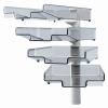 HANSA Briefkorb drehbar A4 41-5034.002 grau 4-teilig