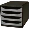 EXACOMPTA Schubladenbox schwarz 310438D 4 Fächer