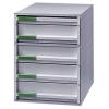 STYRO Schubladenbox grau 21109380 5 Fächer, styro-Modul