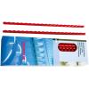 RENZ Plastikbinderücken 32mm A4 17320221 rot, 21 Ringe 25 Stück