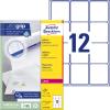 AVERY ZWECKFORM Adressetiketten 63,5x72mm 7164-100 weiss 1200 Stk./100 Blatt