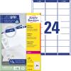 AVERY ZWECKFORM Adressetiketten 63,5x33,9mm L7159-100 weiss 2400 Stk./100 Blatt