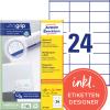 AVERY ZWECKFORM Etiketten 70x36mm 3475-200 weiss 5280 Stk./200+20 Blatt