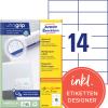AVERY ZWECKFORM Etiketten 105x42,3mm 3653-200 weiss 3080 Stk./200+20 Blatt
