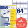 AVERY ZWECKFORM Etiketten 48,5×16,9mm 3667-200 weiss 14080 Stk./200+20 Blatt