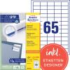 AVERY ZWECKFORM Etiketten 38x21,2mm 3666-200 weiss 14300 Stk./200+20 Blatt