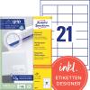 AVERY ZWECKFORM Etiketten 64x36mm 3670 weiss 2100 Stk./100 Blatt