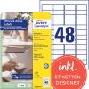 AVERY ZWECKFORM Etiketten 45,7x21,2mm L4736REV1 weiss 480 Stück
