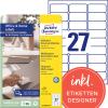 AVERY ZWECKFORM Etiketten 63,5x29,6mm L4737REV1 weiss 270 Stück