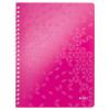 LEITZ Spiralbuch WOW PP A4 46370023 liniert, pink 80 Blatt