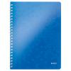 LEITZ Spiralbuch WOW PP A4 46370036 blau 80 Blatt
