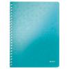 LEITZ Spiralbuch WOW PP A4 46380051 eisblau 80 Blatt