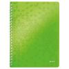 LEITZ Spiralbuch WOW PP A4 4638-00-54 grün 80 Blatt