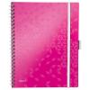 LEITZ Spiralbuch WOW PP A4 46450023 pink 80 Blatt