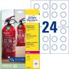 AVERY ZWECKFORM Prüfplaketten 30mm L7802-10 weiss, non-perm. 10 Bl.240Stk.