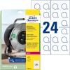 AVERY ZWECKFORM Prüfplaketten 30mm L7804-10 weiss, non-perm. 10 Bl.240Stk.