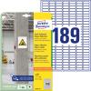 AVERY ZWECKFORM Etiketten Univ. 25.4x10mm L7871-20 weiss, stark haftend 20 Blatt
