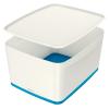 LEITZ MyBox Gross, mit Deckel 18lt 52161036 weiss/blau