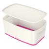 LEITZ MyBox Klein, mit Deckel 5lt 52291023 weiss/pink