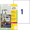 AVERY ZWECKFORM Wetterfeste-Etikett. 210x297mm L4775-8 weiss 8 Blatt/8 Stk.