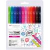 TOMBOW Fasermaler TwinTone Marker WS-PK-12P-1 Helle F. 12-tlg.