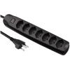S-ELECTRO Steckdosenleiste 85.110.7SZ 7x T13 mit Schalter, schwarz