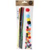 I AM CREATIVE Chenille & Pomponset 4023.06 bunt