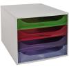 EXACOMPTA Schubladenbox 228699D ECOBOX 4 Schubladen, transp.