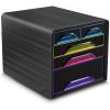 CEP Schubladenbox Smoove Gloss 1072130411 5 Schubladen schwarz/bunt
