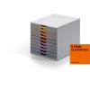DURABLE Schubladenbox Varicolor 10 761027 grau/bunt 10 Schubl.