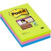 POST-IT Block Super Sticky 102x152mm 660-3SSUC 3-farbig ass.,3x90Bl.,liniert