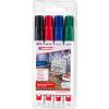 EDDING Permanent Marker 3300 1-5mm 3300-E4 schwarz,rot,blau,grün 4 Stk.