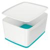 LEITZ MyBox Gross, mit Deckel 18lt 5216-10-51 weiss/eisblau