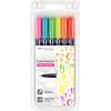 TOMBOW Kalligraphie Set WS-BH-6P Fudenosuke, 6 Farben Neon