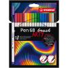 STABILO Fasermaler Pen 68 Brush Arty 568/18-21-20 ass. 18 Stück