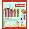 STABILO Farbstifte Woody 3 in 1 8806-3 Pastell, Etui 6 Stk.