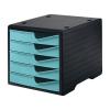 STYRO styroswingbox mit 5 Schubl. 275-8430.5292 aqua/Gehäuse schwarz