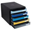EXACOMPTA Schubladenbox BeeBlue A4+ 3094202D Big Box Plus, 5 Schubladen