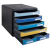 EXACOMPTA Schubladenbox BeeBlue A4+ 3124202D Big Box Maxi, 6 Schubladen