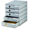 STYRO Systembox styroval pro öko 14-8000.85 grau/grau 5 Schubladen