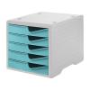 STYRO Styroswingbox 275-8430.5282 aqua/grau 5 Schubladen