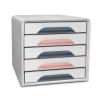 CEP Schubladenbox Smoove Mineral 1071111681 5 Schubladen weiss/grau/pink
