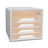 CEP Schubladenbox Smoove Silva 1073111021 4 Schubl.m Schloss weiss/buche