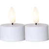 STAR TRADING LED Teelicht Flamme 3.8cm 12.063-05-1 weiss 2 Stück