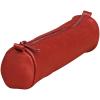 CLAIREFONTAINE Schlamperetui AgeBag 18,5x4cm 77030C rot, rund, Leder