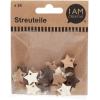 I AM CREATIVE Streuteile Stern 2cm MAA4501.28 naturmix 24 Stück